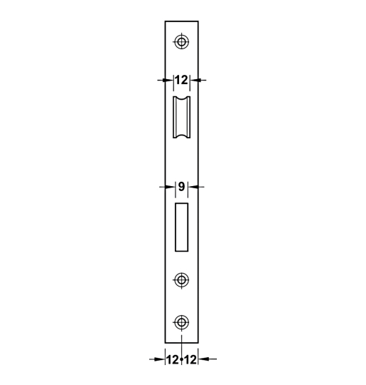 Thân khóa lưỡi gà chốt chết Hafele BS 45/85mm 911.02.165