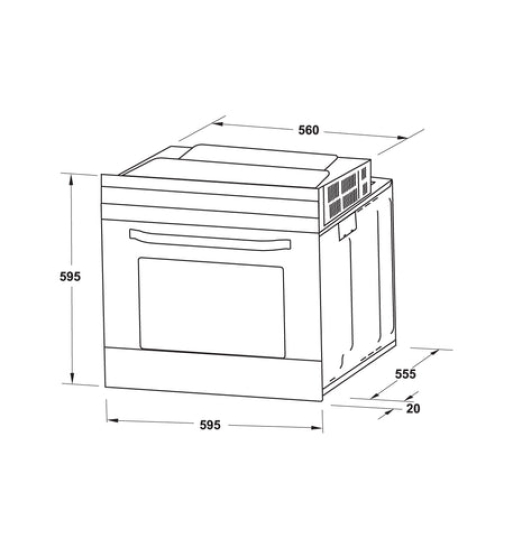 Lò nướng âm tủ Hafele 70 lít HO-4KT70A, Series 400 538.61.442