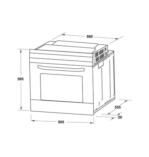 Lò nướng âm tủ Hafele 65 lít HO-2K65A, Series 200 538.61.431