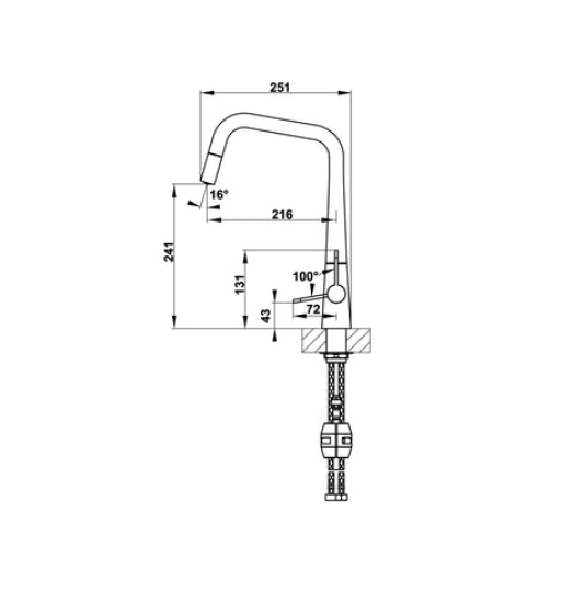 Vòi bếp Hafele Hydros HT20-CH1P241 570.82.220