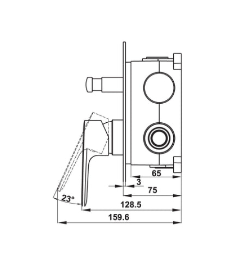 Bộ trộn âm Hafele 2 đường nước Kobe màu đen 589.15.037