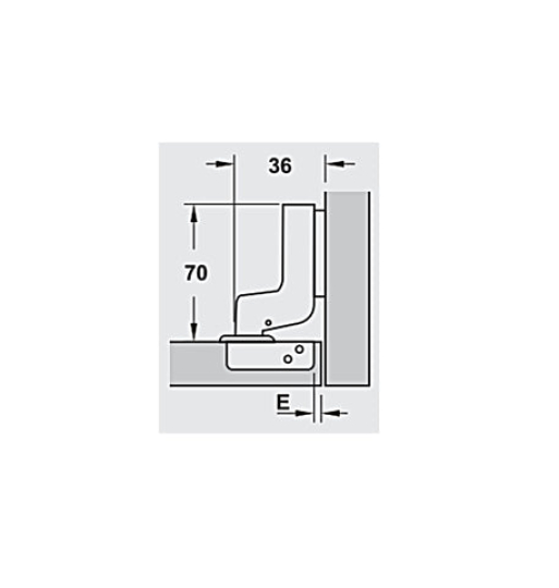 Bản lề Hafele Metalla SM 95° cho cửa gỗ dày - Lắp lọt lòng 308.03.005