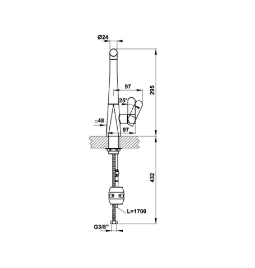 Vòi bếp Hafele Hydros HT20-CH1P259 570.82.210