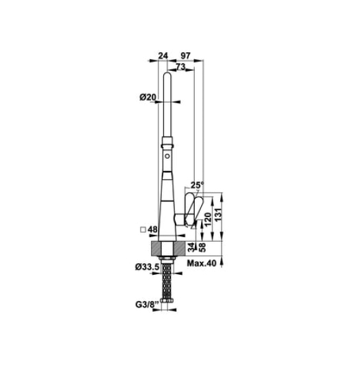 Vòi bếp Hafele Hydros HT20-CH1F187 570.82.230