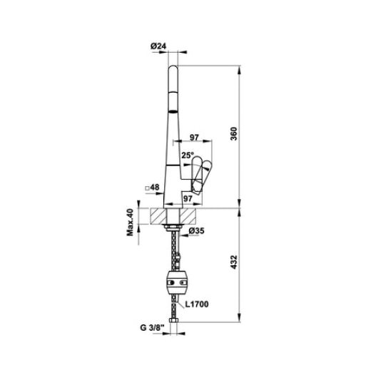 Vòi bếp Hafele Hydros HT20-CH1P241 570.82.220