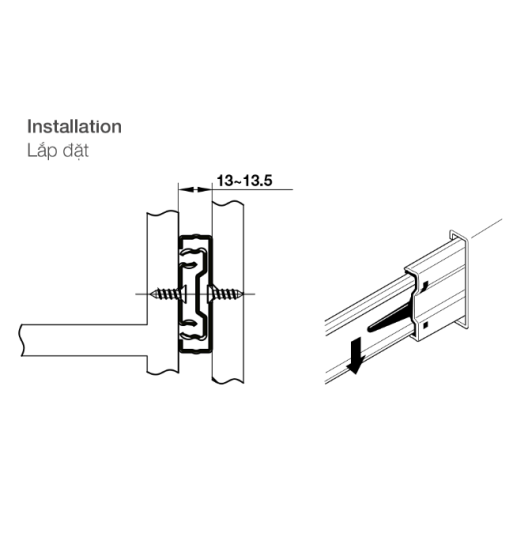 Ray Bi Giảm Chấn 300mm Hafele 494.02.061