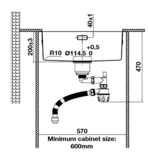 Chậu Rửa Chén Bát Inox HS24-SSN1S-540 Hafele 567.24.457