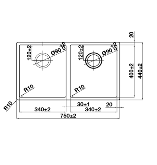 Chậu Rửa Chén Bát Inox HS24-SSN2S-750 Hafele 567.24.427