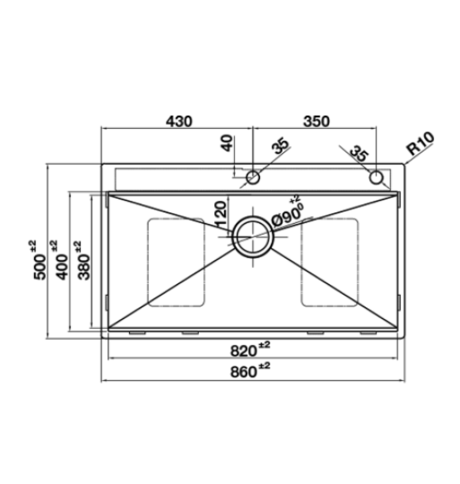 Chậu Rửa Chén Inox HS24-SSN1S-8650 Hafele 567.20.637