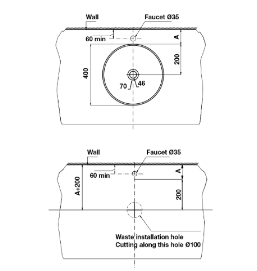 Chậu Lavabo Sứ Đặt Bàn Sapporo Hafele 588.79.060