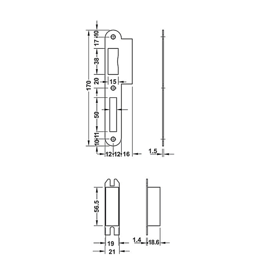 Thân khóa Hafele SASHLOCK  911.02.153