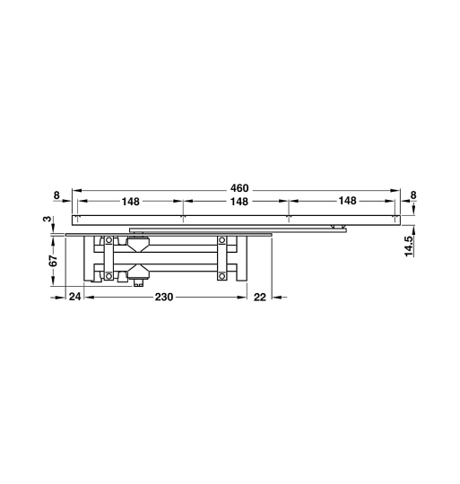 Thiết bị đóng cửa tự động âm Hafele DCL31 931.84.019