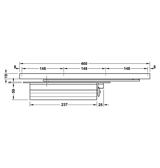 Thiết bị đóng cửa tự động âm Hafele DCL33 931.84.039