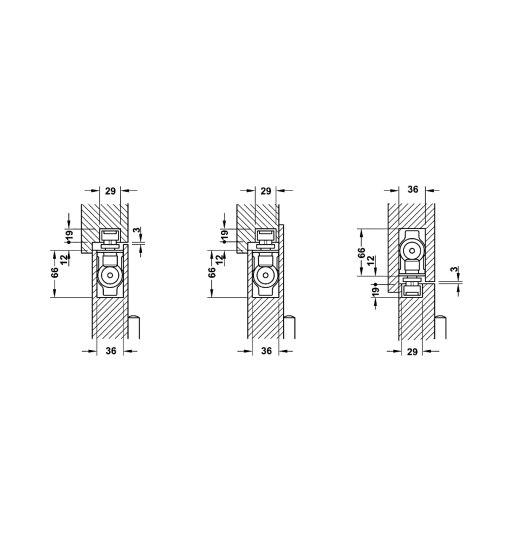 Thiết bị đóng cửa tự động âm Hafele DCL33 931.84.269