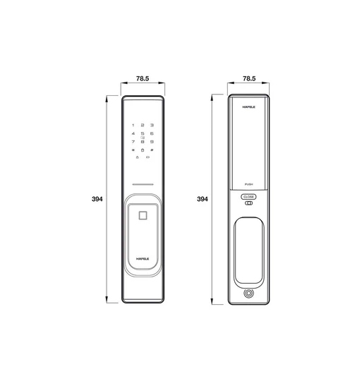 Khóa điện tử Hafele PP8100 - có chức năng Khóa Bluetooth 912.20.286